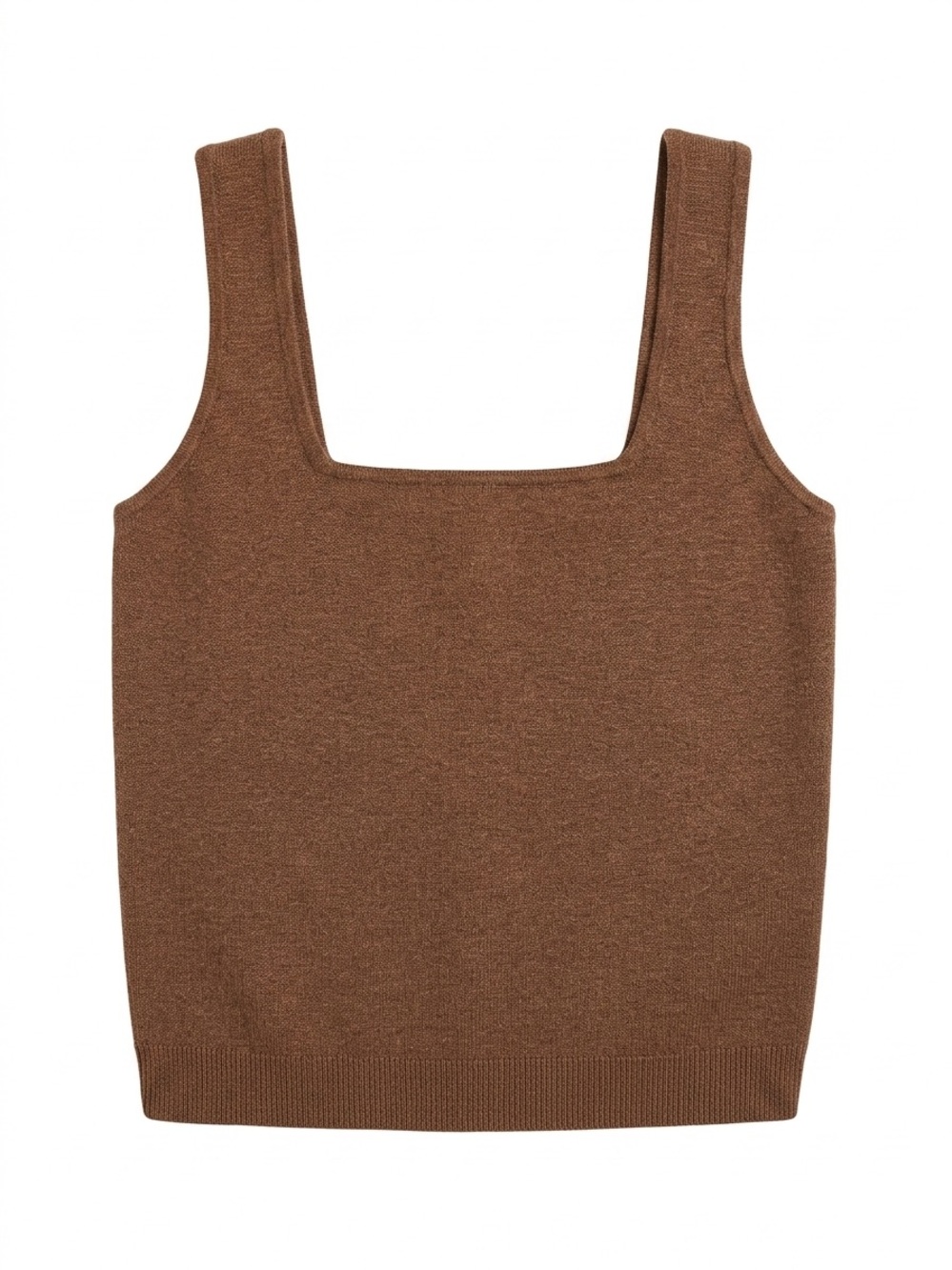 Abercrombie & Fitch SoftAF Square Neck Knit Tank - Heather Tan - Medium